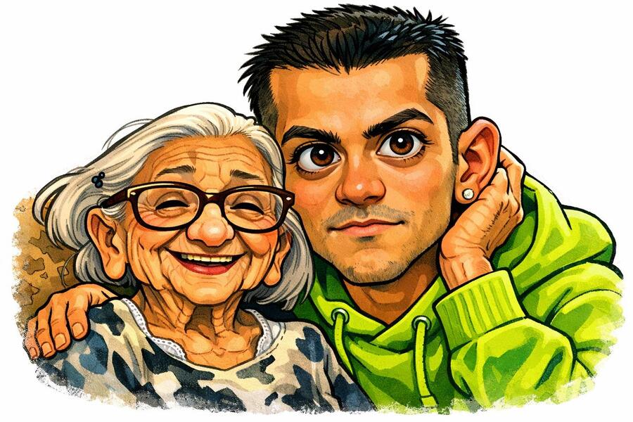 Illustration: Amir und Agnes Portrait